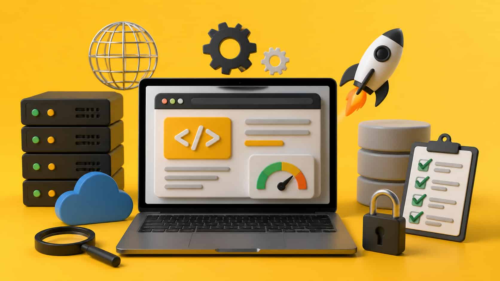 Technical SEO checklist for SaaS websites focusing on site speed, mobile optimization, crawlability, structured data, and internal linking.