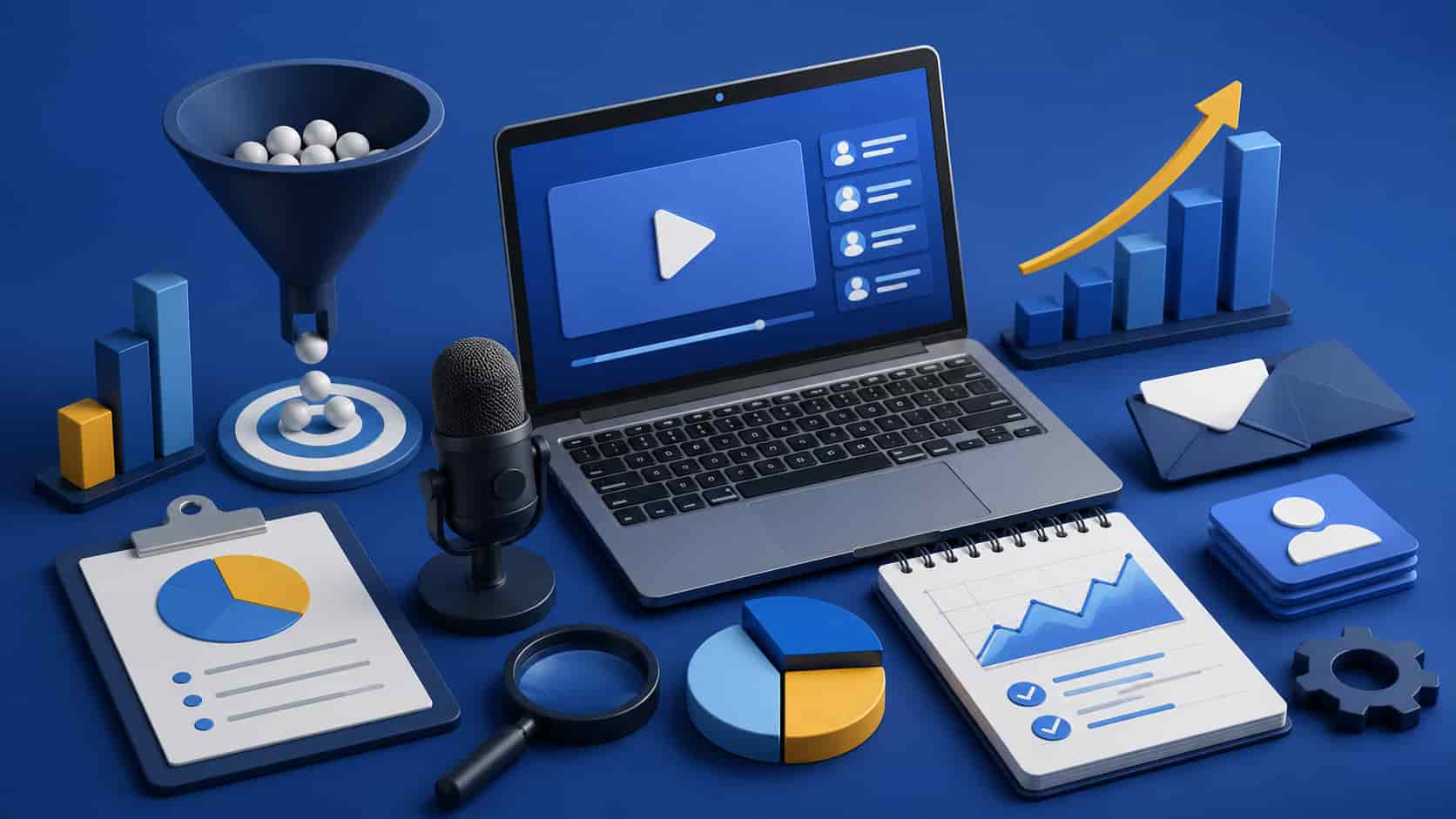 SaaS webinar marketing strategy funnel showing lead generation, webinar engagement, and pipeline conversion in 2026.