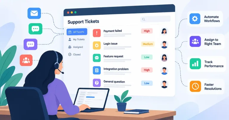 SaaS support ticket management workflow