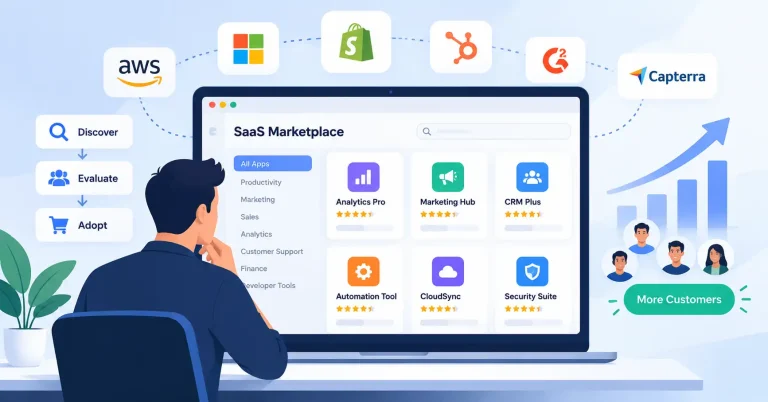 SaaS marketplace strategy for customer acquisition through software listings and integrations