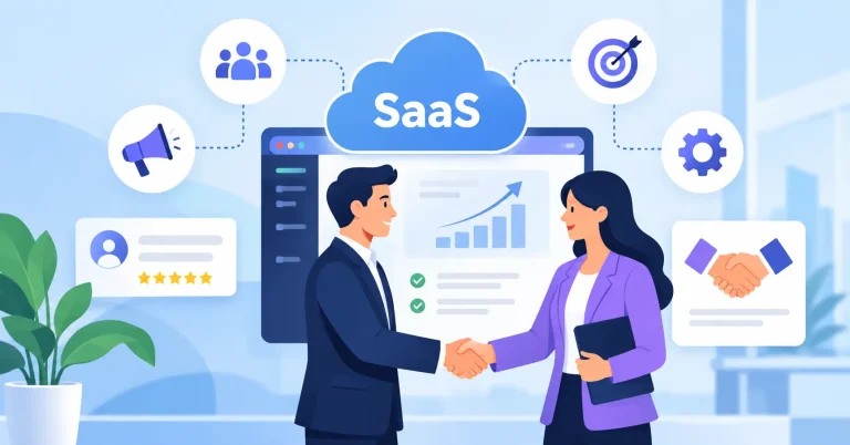 SaaS partner program connecting businesses through referrals, lead tracking, and revenue growth.