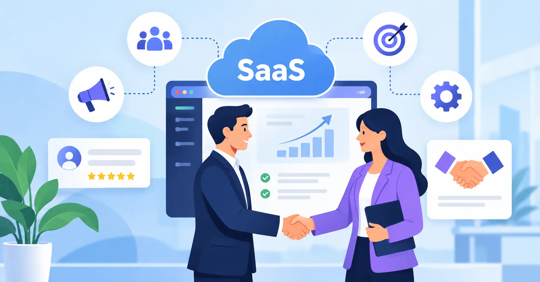 SaaS partner program connecting businesses through referrals, lead tracking, and revenue growth.